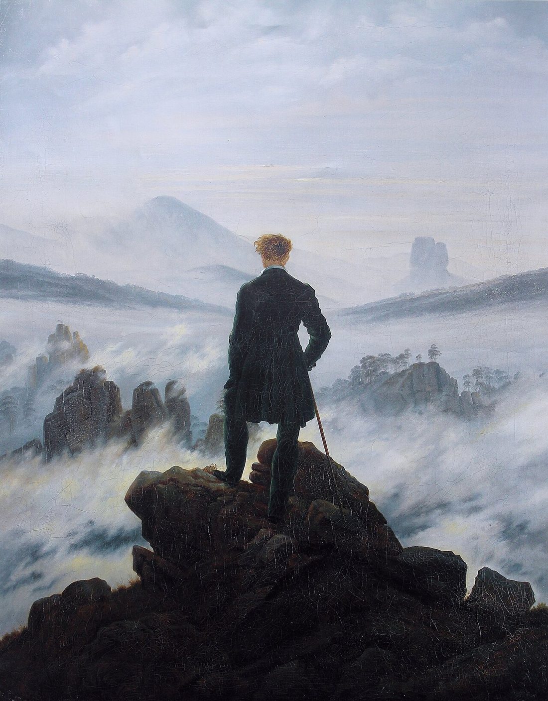 프리드리히 — 〈안개 바다 위의 방랑자〉 — Friedrich — Wanderer above the Sea of Fog (c. 1818)