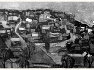 〈산 위의 집〉 (1958, 73 × 61 cm)