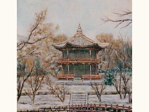 〈겨울 香溫亭〉 (1965, 32 × 41 cm)