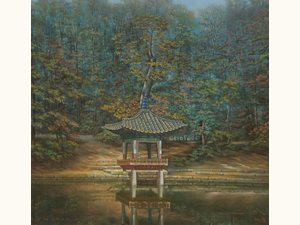 〈愛蓮亭〉 (1966, 88 × 70 cm)