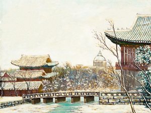 〈慶會樓〉 (1970, 55 × 46 cm)