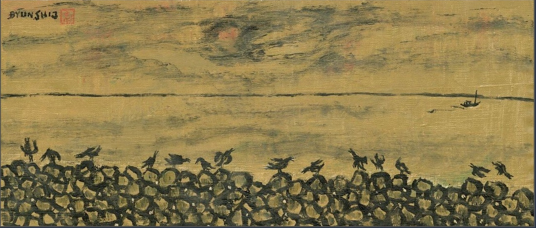 돌담 위 까마귀 / Crows on a Stone Wall · 1983